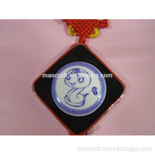 Chinese traditional Zodiac --Activated carbon, Pocelain car hang ornament (Snake)) for New Year Gifts